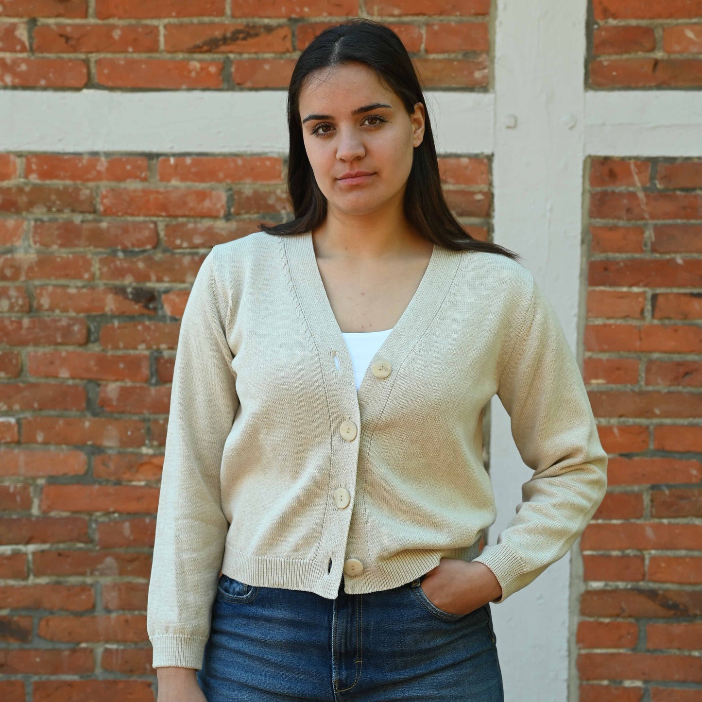 Strickjacke V-Ausschnitt